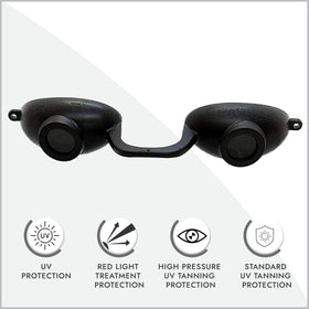 Super Sunnies close-up of eyecup highlighting secure coverage and comfort