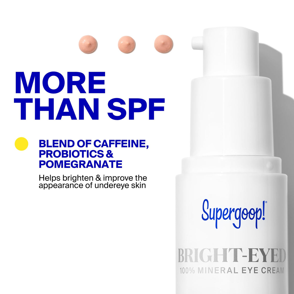 Supergoop! ingredient label close-up showing key botanicals and mineral SPF benefit
