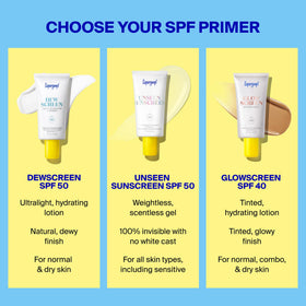Supergoop! Dewscreen in bathroom routine demonstrating daily use convenience