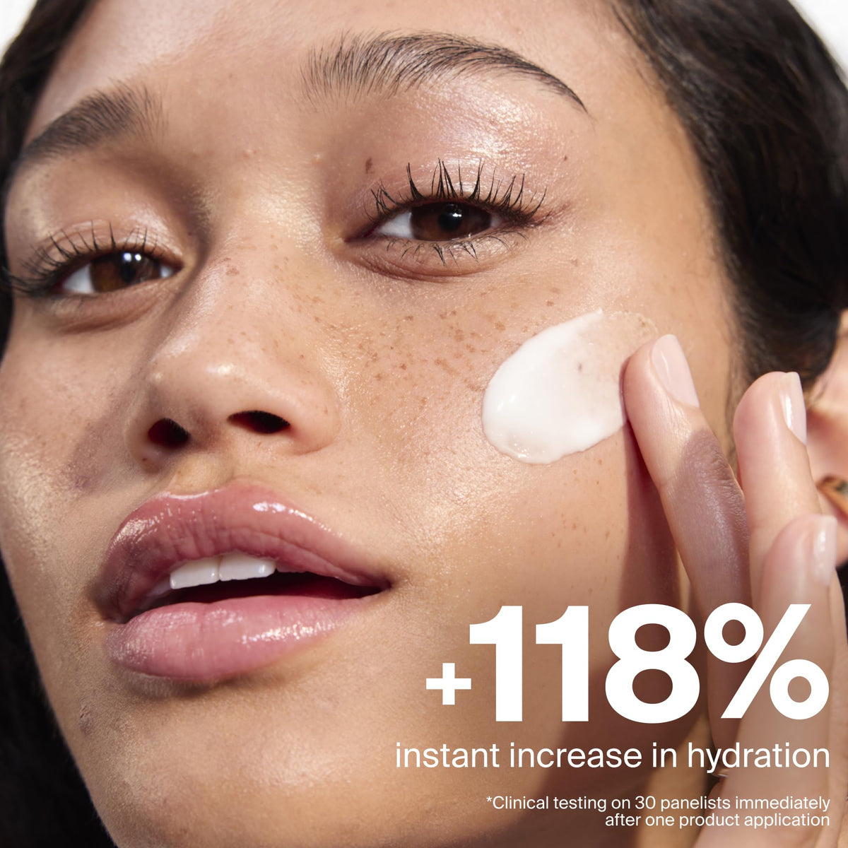 Supergoop! Dewscreen applied under foundation improving makeup grip