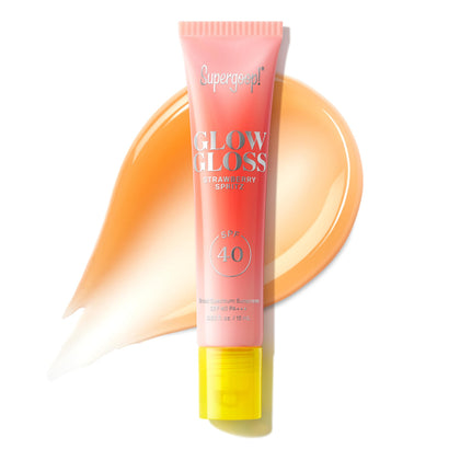 Supergoop! front packaging showing Strawberry Spritz and SPF 40 for daily protection