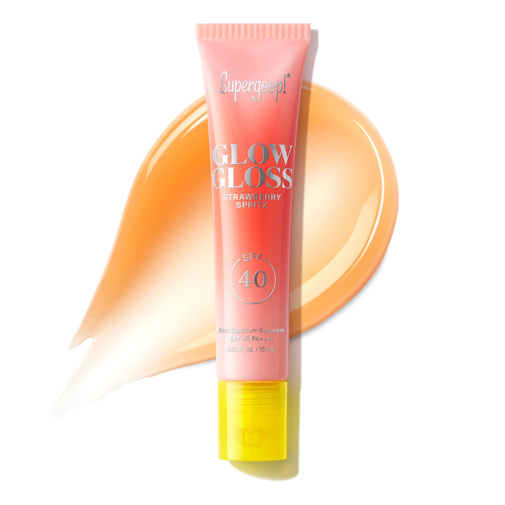 Supergoop! front packaging showing Strawberry Spritz and SPF 40 for daily protection