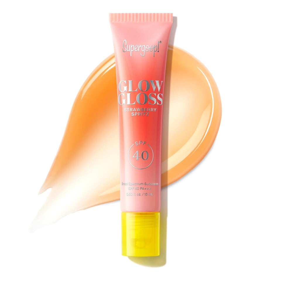 Supergoop! front packaging showing Strawberry Spritz and SPF 40 for daily protection