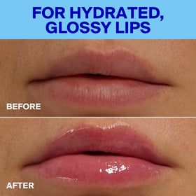 Supergoop! lips application demonstrating high‑shine finish and hydration