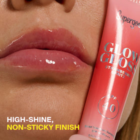 Supergoop! trio display with Strawberry Spritz and two other flavors indicating variety