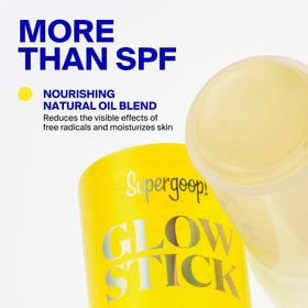 Supergoop! Glow Stick used on shoulder showing protected radiant skin