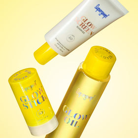 Supergoop! Glow Stick label listing Amazonian oils and antioxidant benefits