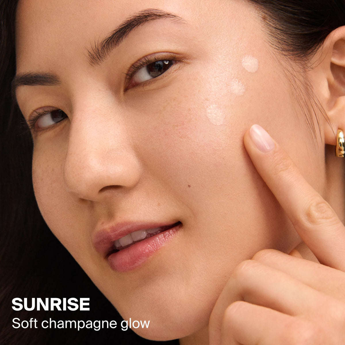 Supergoop! close-up texture on skin showing lightweight glow