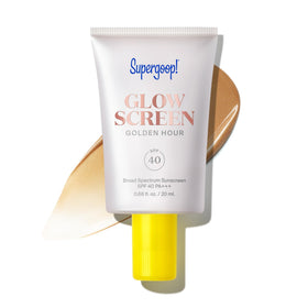 Supergoop! Glowscreen Golden Hour front tube showing branding and glow benefit