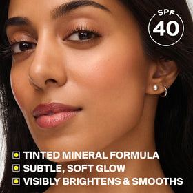 Supergoop! swatch on skin illustrating Golden Hour tint and glow