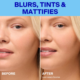 Supergoop! next to makeup tools demonstrating primer compatibility