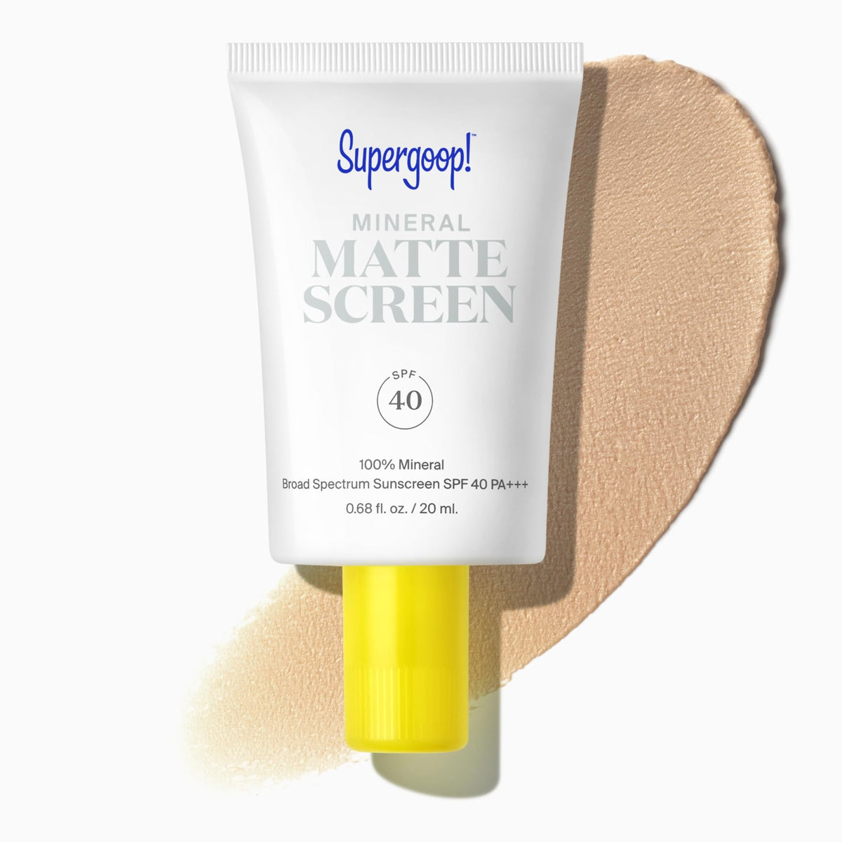 Supergoop! front tube showing SPF 40 and neutral tint benefits