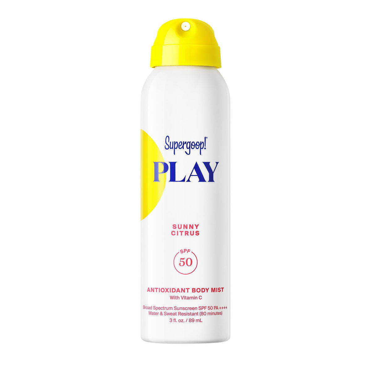 Supergoop! front packaging showing SPF 50 and citrus benefit