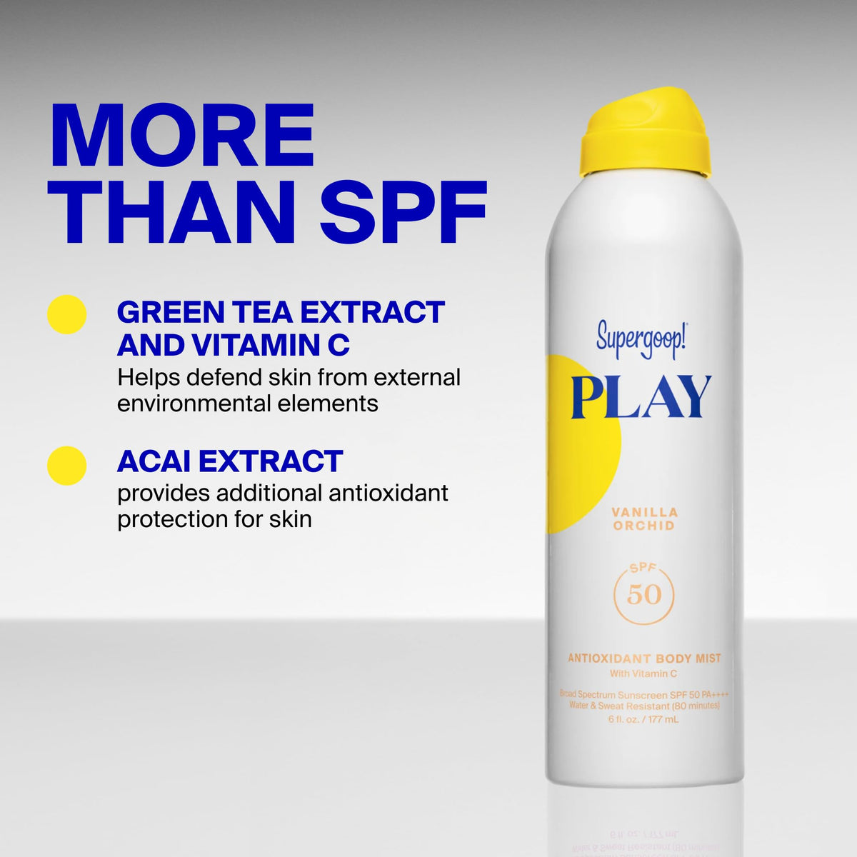 Supergoop! bottle held in hand for size and travel convenience
