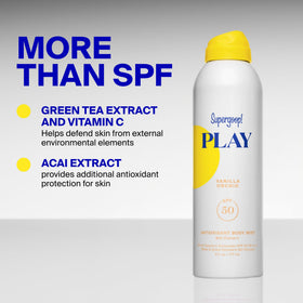 Supergoop! bottle held in hand for size and travel convenience