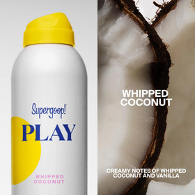 Supergoop! bottle in hand showing 6 fl oz scale for portability benefit
