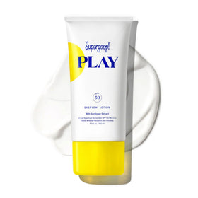 Supergoop! PLAY front packaging showing SPF 50 protection and quick-absorb benefit