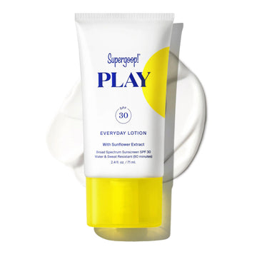 Supergoop! front packaging showing compact 2.4 oz tube and brand