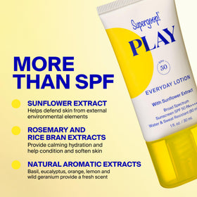Supergoop! ingredient label detail emphasizing antioxidant and reef‑safe benefit