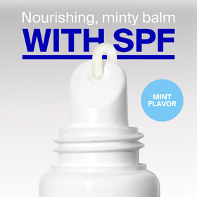 Supergoop! lip balm near snowboard, water- and sweat-resistant protection benefit