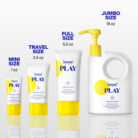Supergoop! lotion absorbing into skin showing non‑greasy finish benefit