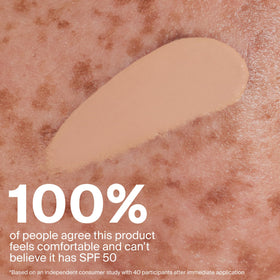 Supergoop! 22W shade comparison illustrating warm-light matching benefit