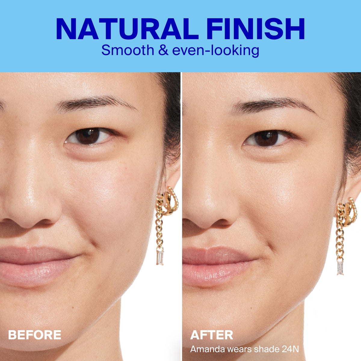 Supergoop! 24N swatch on skin demonstrating natural coverage and even tone benefit