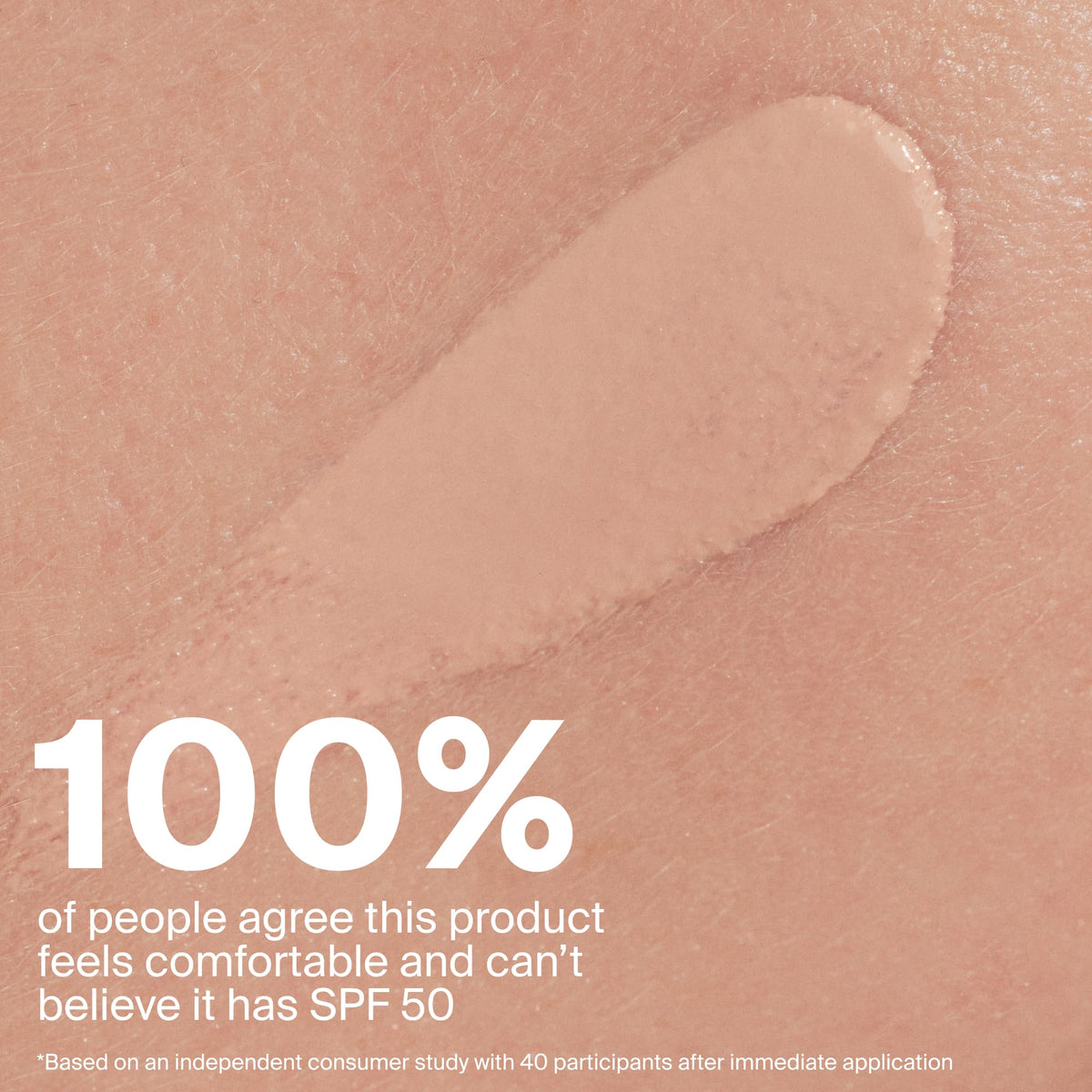 Supergoop! application with fingers showing easy blending and immediate natural finish