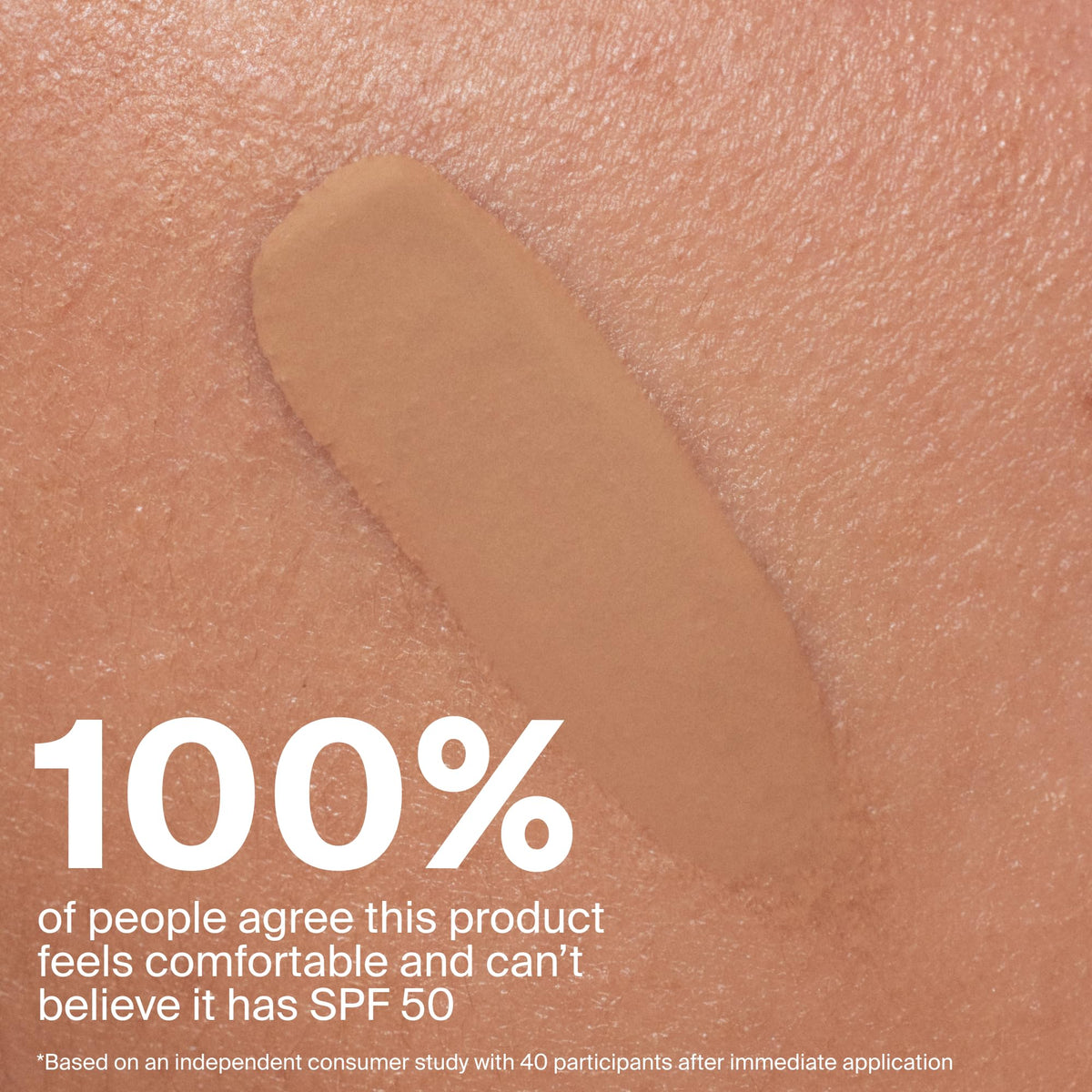 Supergoop! applied with fingers showing quick blend and seamless finish benefit