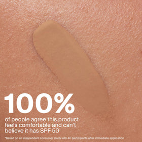Supergoop! applied with fingers showing quick blend and seamless finish benefit