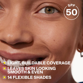 Supergoop! shade 32N swatches on skin showing blendable coverage
