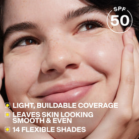 Supergoop! texture close-up displaying creamy tint and smooth blend benefit
