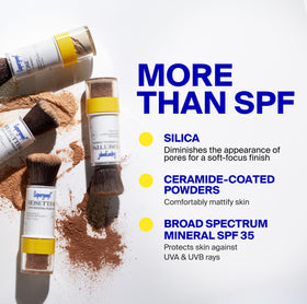 Supergoop! ingredients label highlighting zinc oxide and skin conditioners