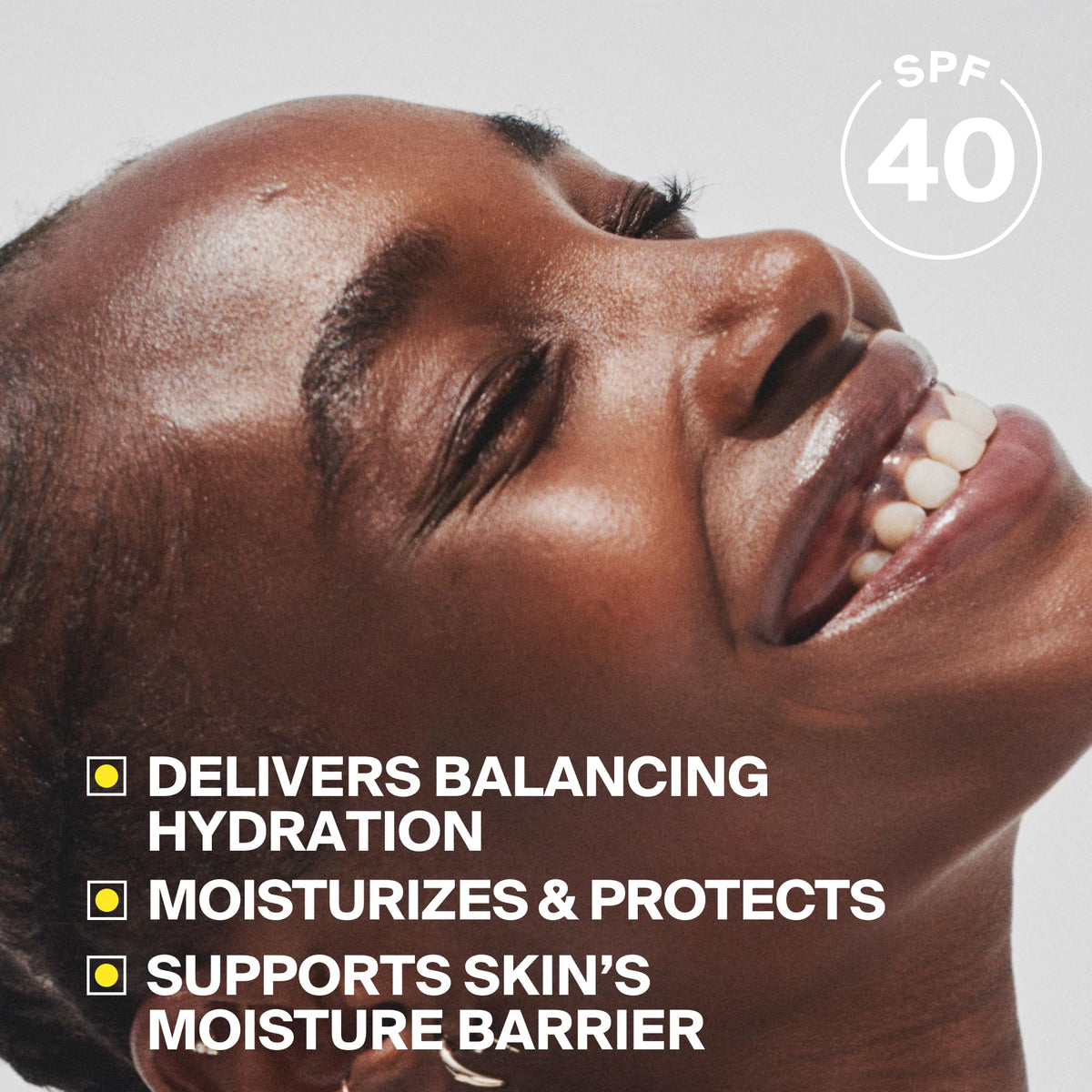 Supergoop! applied on hand illustrating smooth spreadability and hydration