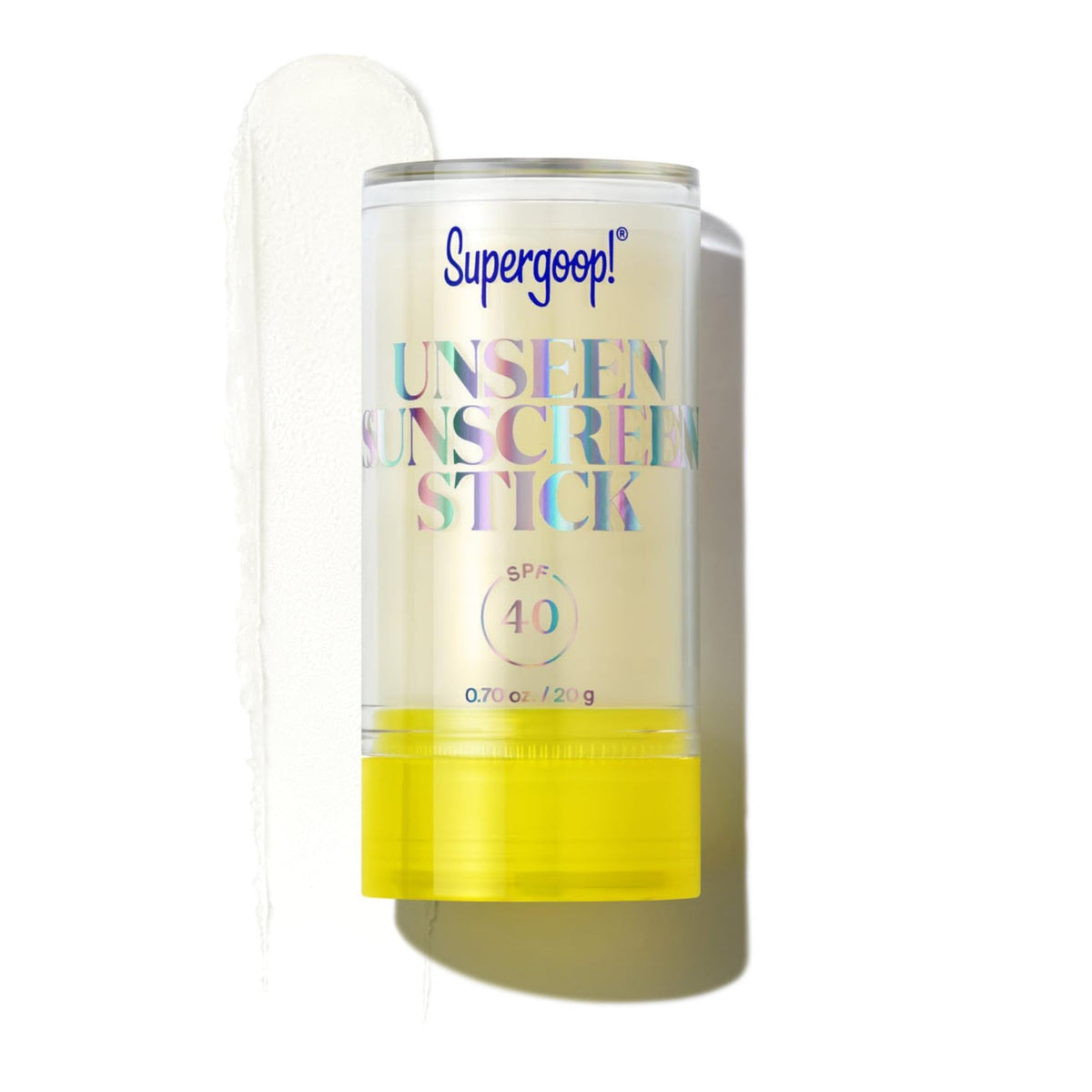 Supergoop! stick front packaging showing clear protection and portability