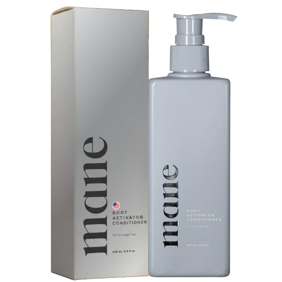 Superior Mane front packaging showing 250ml bottle and branding benefit clarity