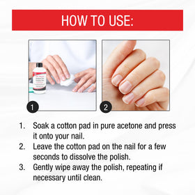 SuperNail acetone on cotton pad applied to nail with foil wrap demonstrating fast removal
