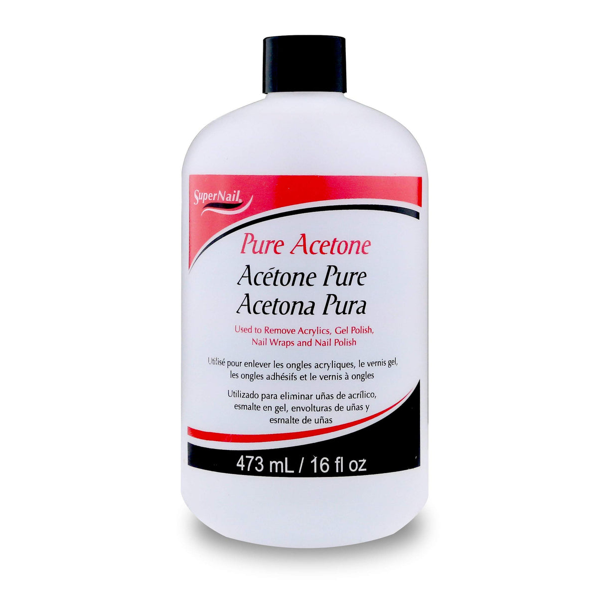 SuperNail 16 fl oz bottle front view showing label and size, fast removal benefit