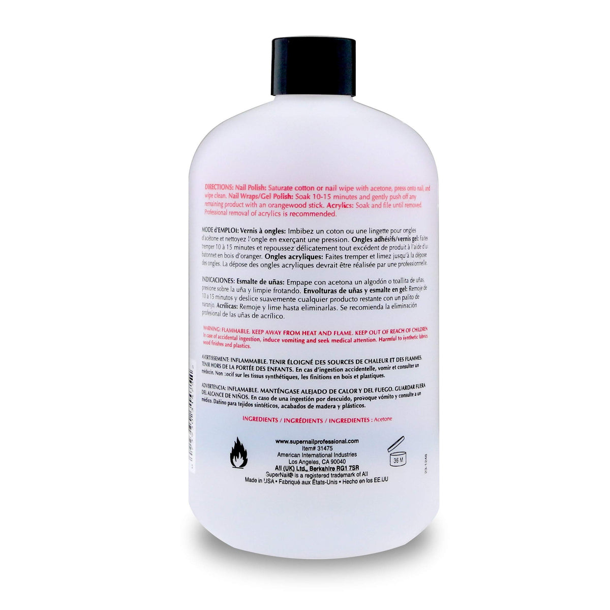 SuperNail acetone in salon use with foil soak, speeding removal for technicians