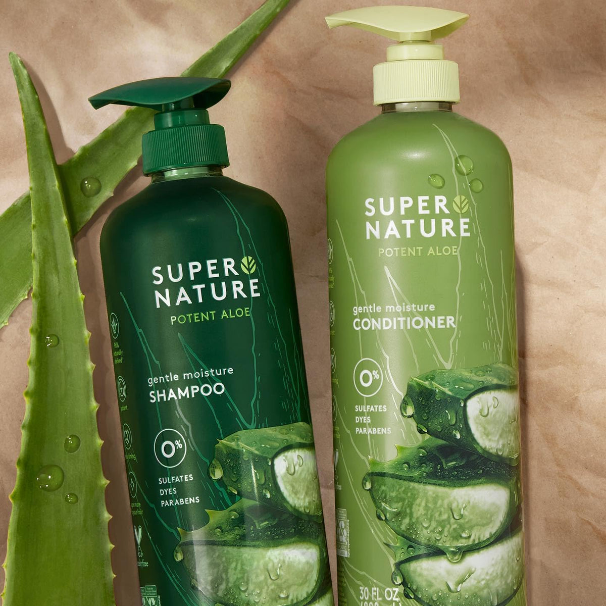 Supernature aloe vera ingredient focus illustrating natural moisture benefit