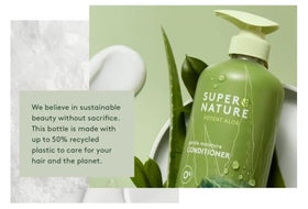 Supernature bottles held in hand to show true 16 fl oz scale benefit