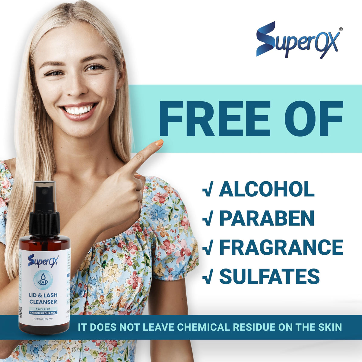 Superox bottle beside ruler showing 100 ml scale for travel-friendly convenience