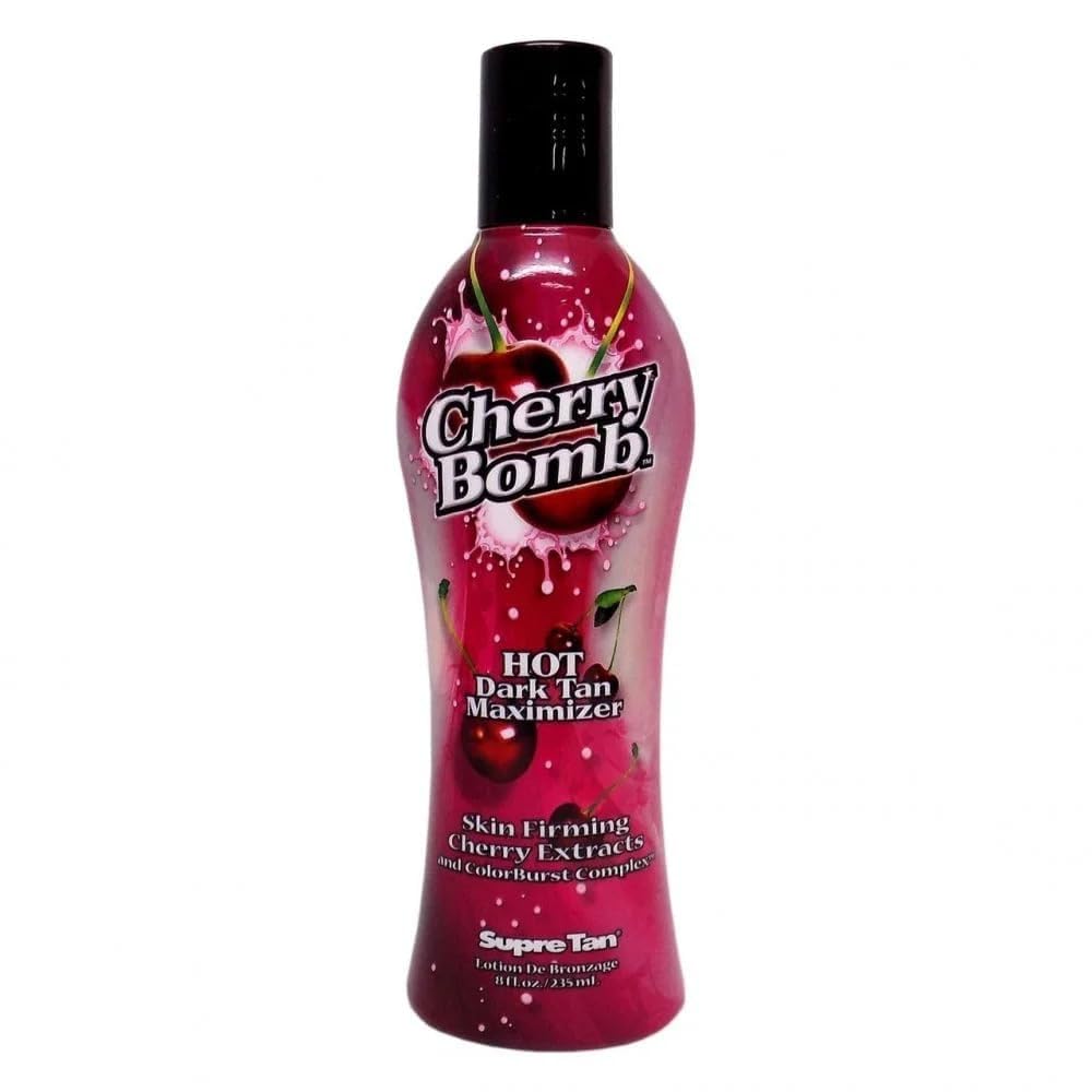 Supre Cherry Bomb front packaging showing bottle and cherry design, highlights rich fragrance