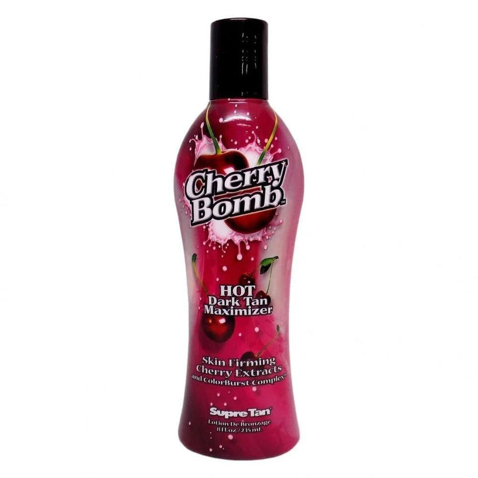 Supre Cherry Bomb front packaging showing bottle and cherry design, highlights rich fragrance
