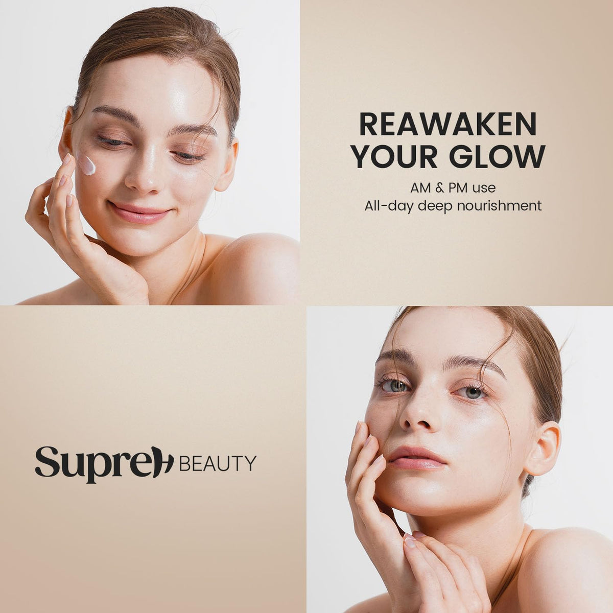 SupreH applied to neck in lifestyle shot showing visible lift effect