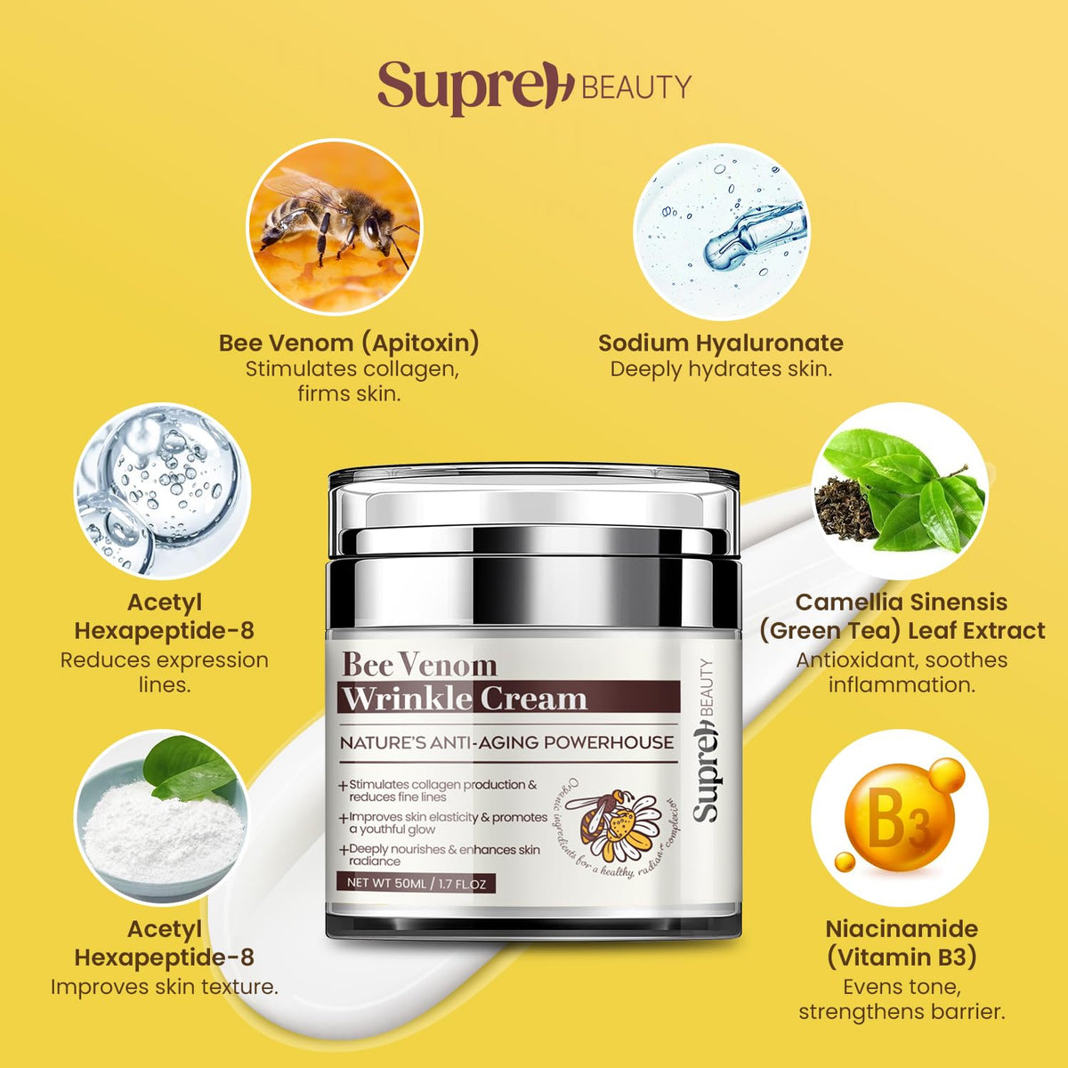 SupreH open jar revealing cream consistency and applicator convenience