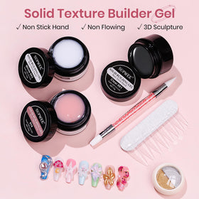 SUPWEE three solid gel jars clear nude white demonstrating color options