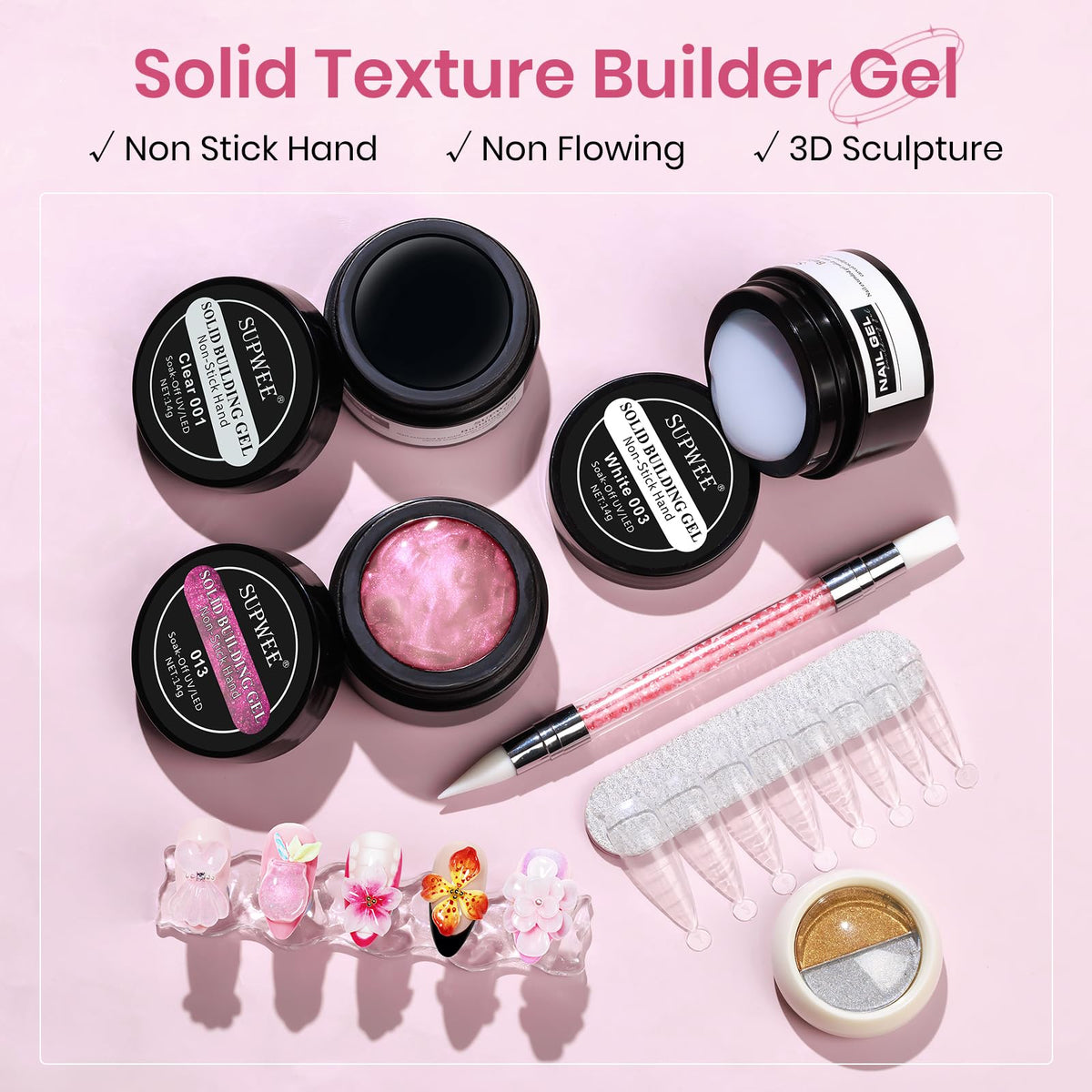 SUPWEE clear gel texture close-up highlighting smooth non-stick sculpting control