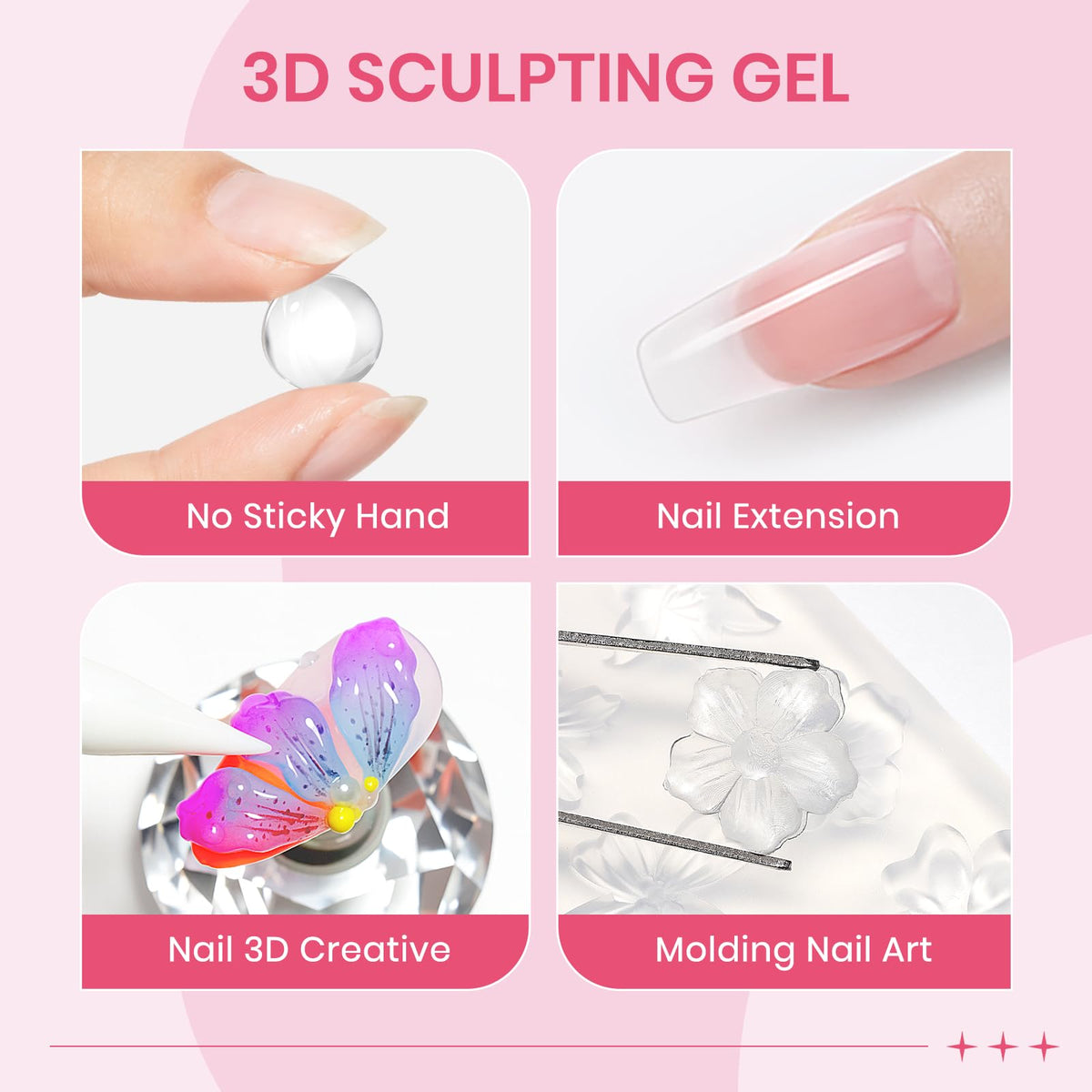 SUPWEE clear solid gel close-up showing consistency for precise sculpting