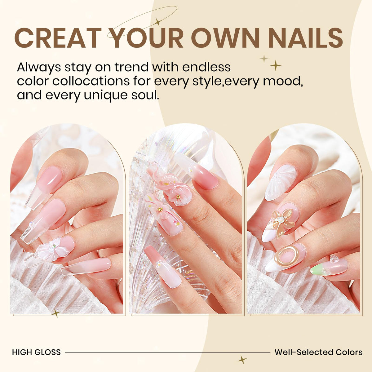 SUPWEE embedding glitter and gems with gel for sealed decoration